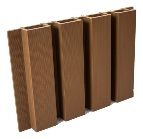 Lambrin Decorativo Panel Pared Wpc 3d 5 Piezas 1 Metro Color Teca Beta Negra Acanalado Outdoor