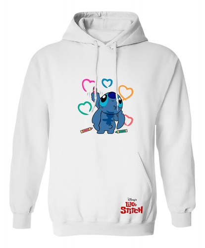 Sudadera Con Gorro Lilo Y Stitch Pinta Corazones Colores 