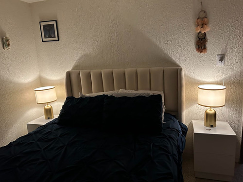 Lámpara Mesa Led Metal Usb Regulable Touch Dorada 2piezas Dorado
