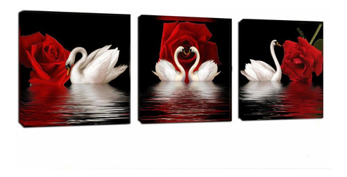  Paneles Hermoso Cisnes Romanticos Impresion Del Arte E...