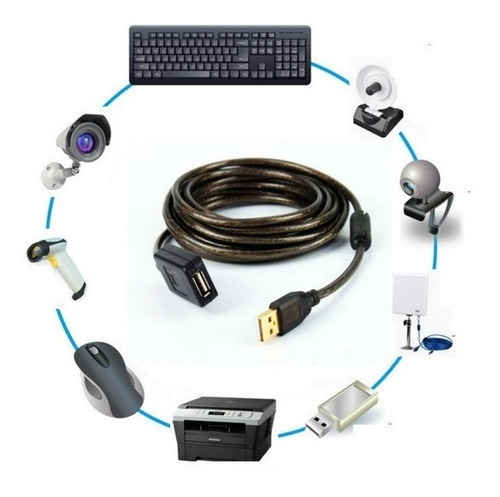 Imagen 3 de 5 de Cable Extension Usb Activa Amplificada 5 Metros Sin Pérdidas