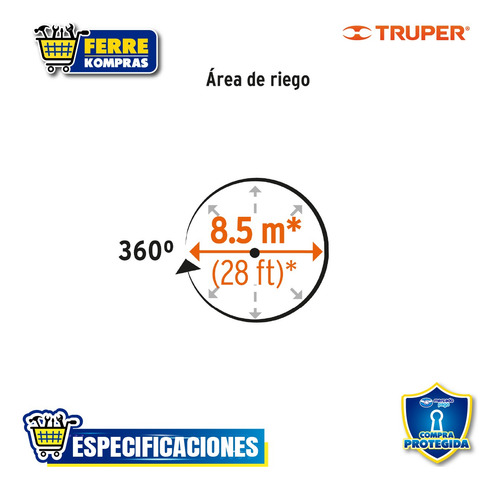 Aspersor Base Metálica, Con Aspas De Aluminio 10329