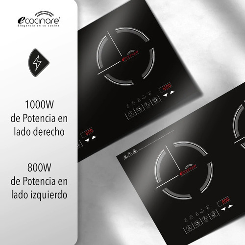 Imagen 8 de 8 de Parrilla eléctrica Ecocinare Cook-02 negra 110V