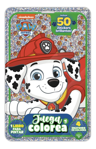 Paw Patrol Juega Y Colores Kit Libro Pintar 4crayon Stickers