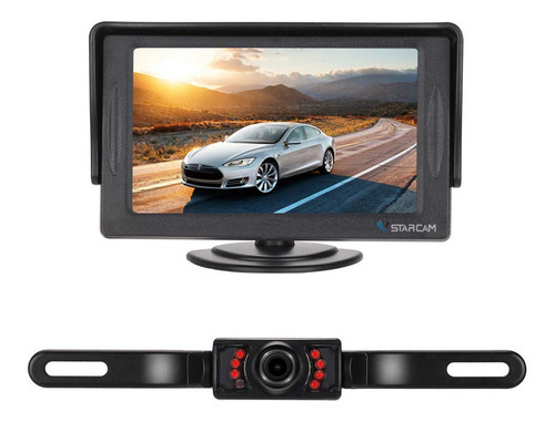 Camara Trasera Marcha Atras Retroceso Para Auto Ir + Pantalla Lcd Tft 4:3