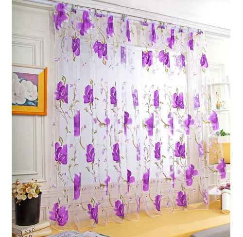 Cortinas Opacas De Tul Con Forma De Flores Grandes, Para Ven