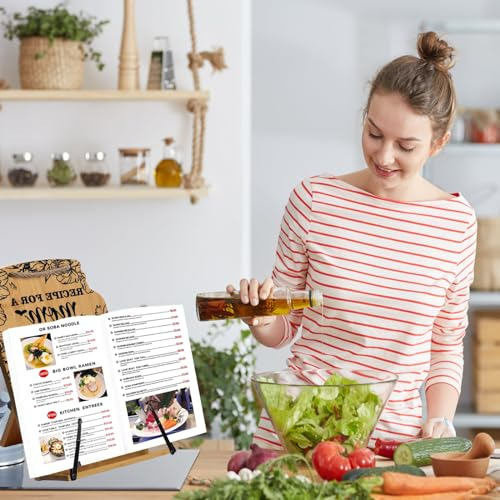 Popular Mom Gifts, Soporte De Bambú Para Libros De Cocina, C
