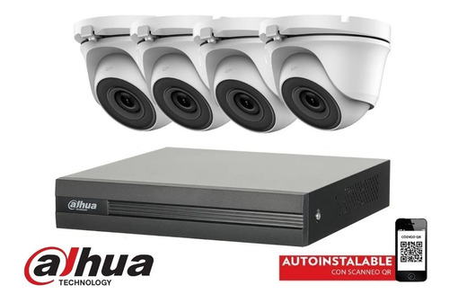 Imagen 1 de 10 de Kit Seguridad Dahua Dvr 4 Camaras 1080p Full Hd Exterior