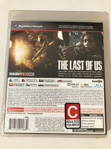 Naughty Dog: The Last Of Us Físico Ps3
