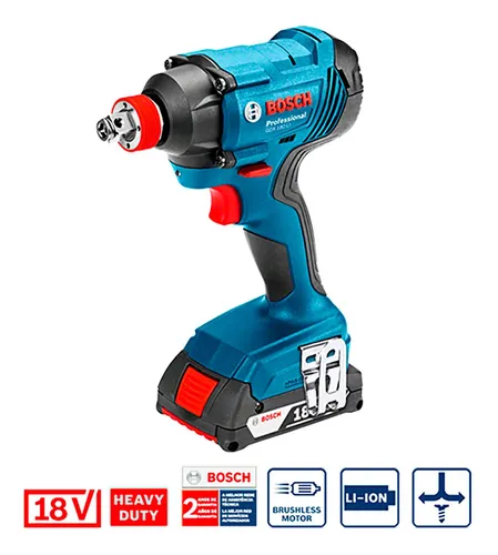 Llave Impacto Inalambrica 18v 2 Bater 1,5ah Bosch Gdx 180-li