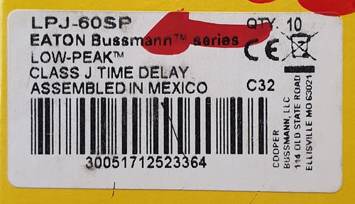 Lpj-60sp Bussmann Fusible 60a 600v