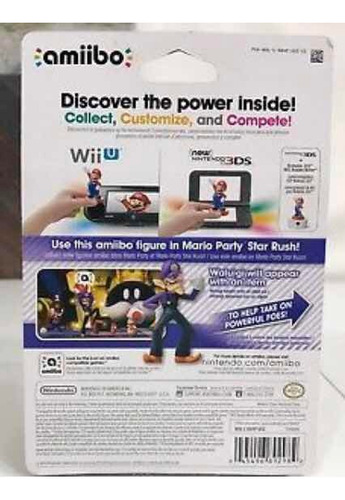 Figura Amiibo Waluigi Serie Super Mario Bros Nintendo Wii U