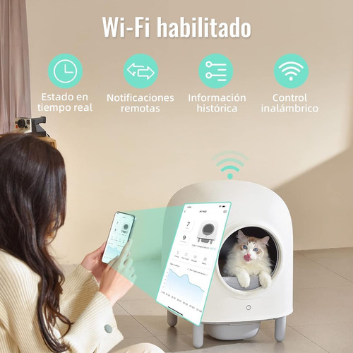 Arenero Autolimpiable Inteligente Con Aplicación Para Gatos