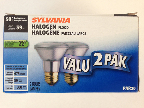 39-watt Halogeno Par20 Flood Foco Luz 2-pack