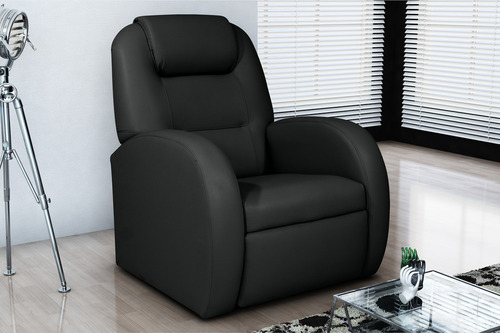 Poltrona Civic Com Encosto Reclinável Para Sala De Estar Do Papai Cor Preto