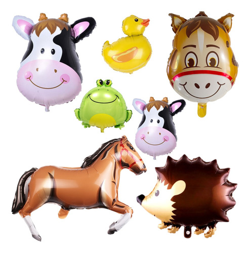 Combo Pack Globos Metalizados Cumpleaños Granja Animales