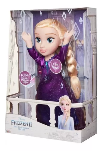 Boneca Frozen - Princesa Elsa Cantora Neve Brilhante Luxo - MP