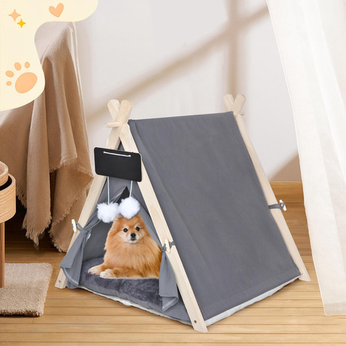 Tipi Para Mascotas, Nido De Invierno, Estera De Lavable Gris