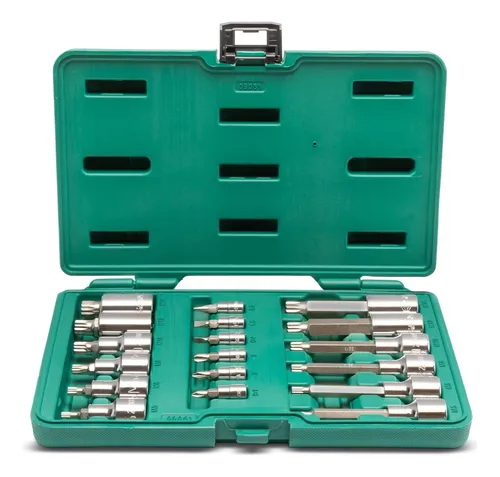 comprar Juego Dados Torx 18pzas 1\u002F4 6 Piezas-1\u002F2 12 Piezas Sata 