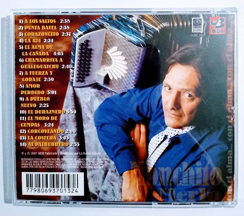 Monchito Merlo Cd Nuevo Original Con El Alma Con 14 Temas