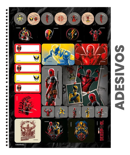 Caderno Deadpool 20 Matérias Univ. Espiral Animativa Capa 2