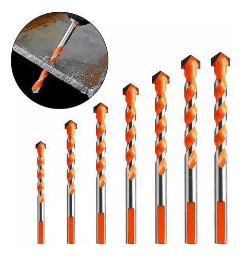 Brocas Furadeira Fura Tudo Diamantada Super Drill, 7 Unidade