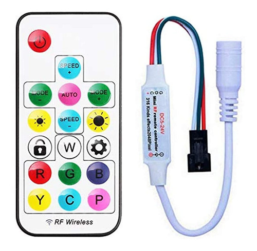 Controlador Remoto Rgbzone Mini 14 Key Dc5-24v Rf Con Bloque