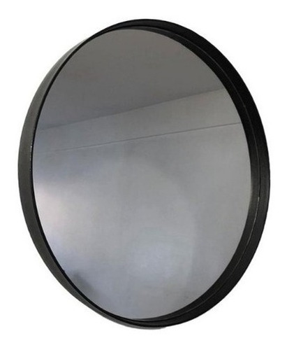 Espejo Circular Bandeja Con Marco Metálico Negro Mate