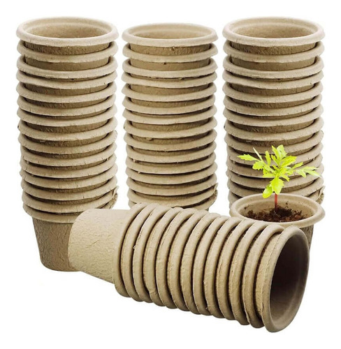 100 Macetas Cartón Biodegradables Ecológica 11cm