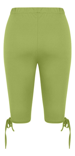 Capris A La Moda De Color Liso Con Cintura Alta For Mujer