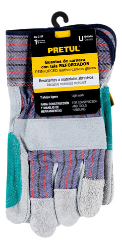 Guantes De Carnaza Y Loneta Con Refuerzo Talla Grande Pretul