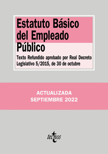 Estatuto Básico Del Empleado Público, De Editorial Tecnos. Editorial Tecnos, Tapa Blanda En Español, 9999
