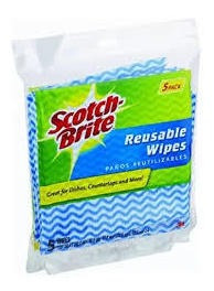 Paños De Cocina Reusables Pack 5 Scotch Brite 3m Pack 2