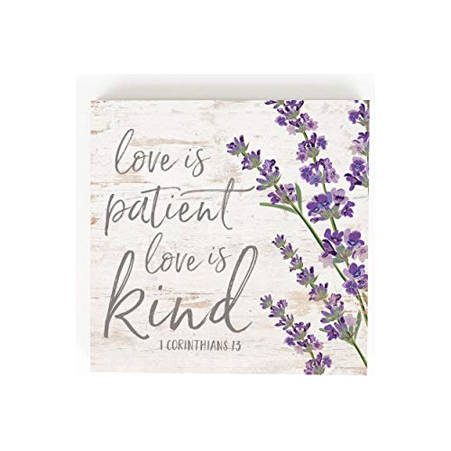 Love Is Patient Kind Floral Whitewash 5.5 X 5.5 Signo D...