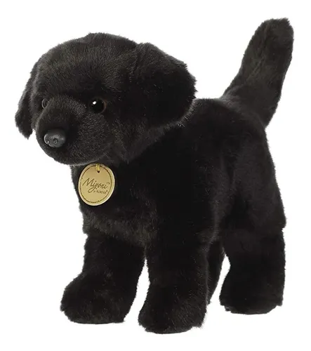 Muñeco De Peluche De Cachorro De Perro Negro Realista