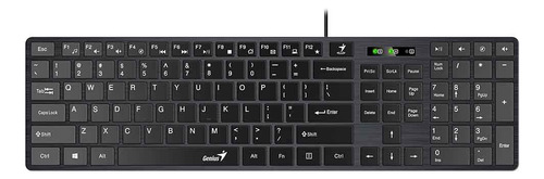 Teclado Multimida Genius Slimstar Ss-126 Usb Preto Abnt 2
