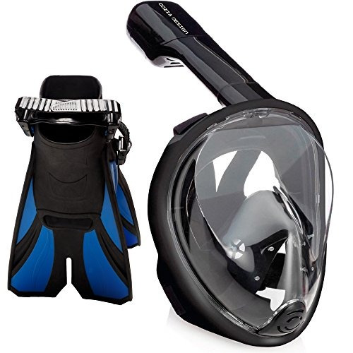 Imagen 1 de 6 de Conjunto De Máscara De Snorkel Con Vista Al Mar (negro, Gran