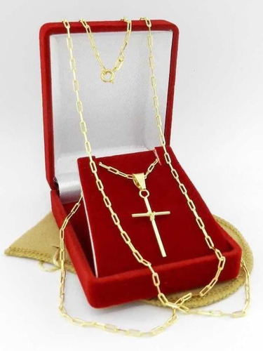 Cordão Banhada A Ouro 18k 70 Cm + Pulseira E Pingente