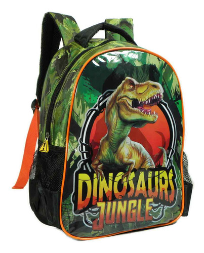 Mochila Costas Infantil Grande Menino Do Dinossauro Jungle