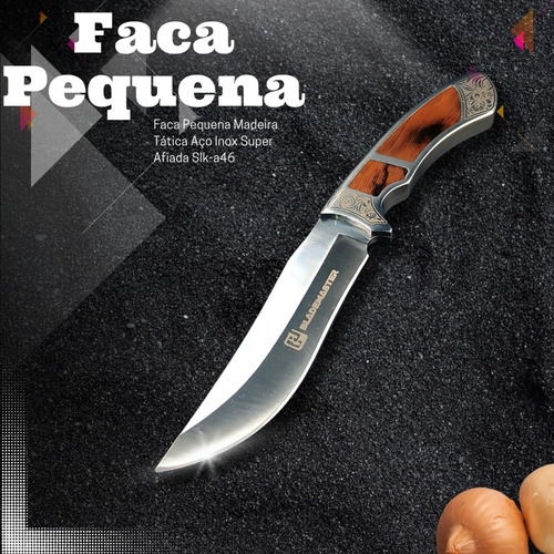 Faca Pequena Madeira Tática Aço Inox Super Afiada