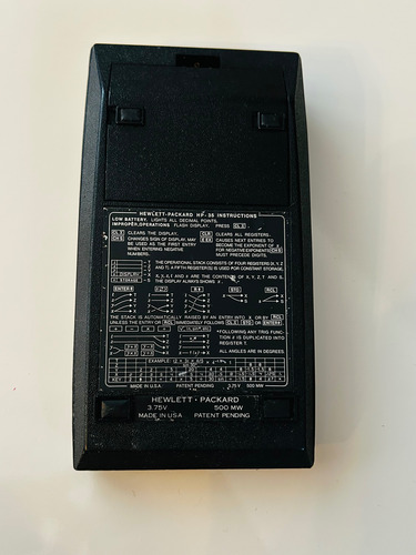 Calculadora Científica Hp-35 Com Fonte Original Raríssima!! Preto (Usado)