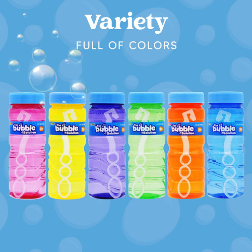 Paquete 12 Botellas Burbujas 4 Oz, Recuerdos Fiesta Niños Color