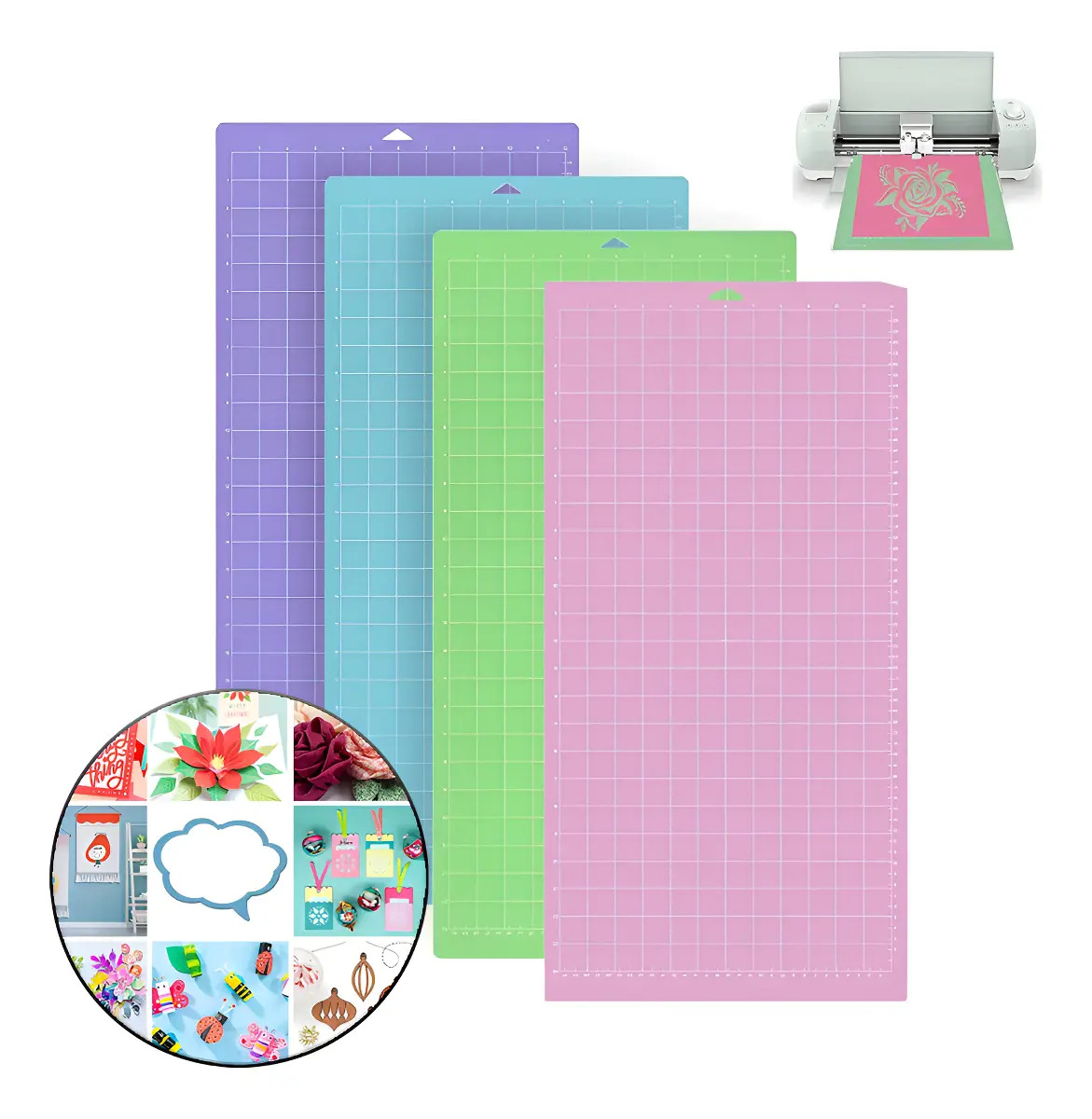 Alfombrilla de Corte CCLKC Tapete Cricut 60x30cm 4 Piezas Multicolor