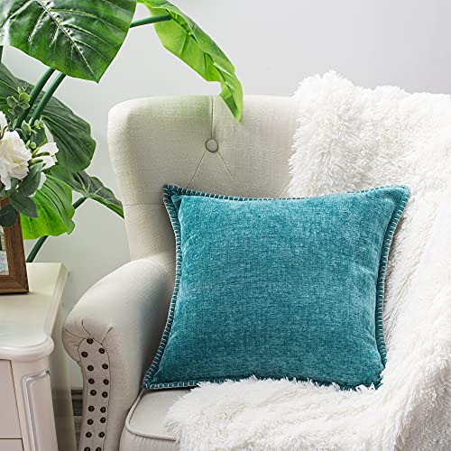 Funda Almohada Algodón Liso Decoración Sofá Casa Granja