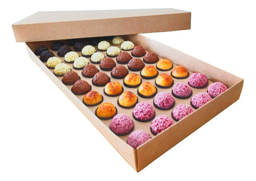 10 Caixas Para 50 Doces Com Berço (40x20x4)- Kraft