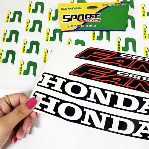 Set de adhesivos para moto Honda Cg Fan 125 2006, color negro