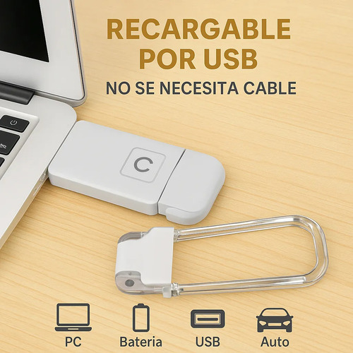 Luz Led Para Libros Leer Usb Lampara Blanco Blanco