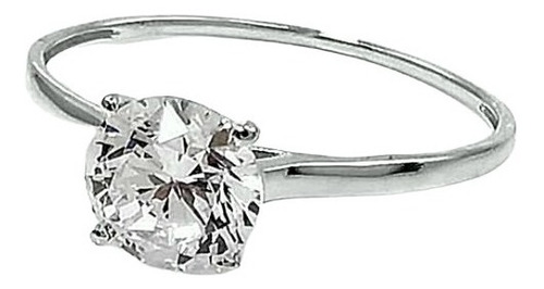 Imagen 1 de 4 de Oferta! Anillo Oro Blanco Sólido 18k Compromiso Con Diamante