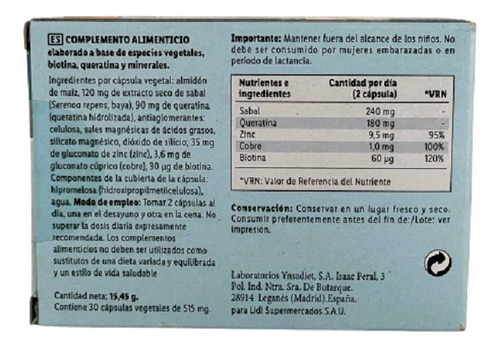 Cabello Y Uñas 30caps Optisana Bienestar