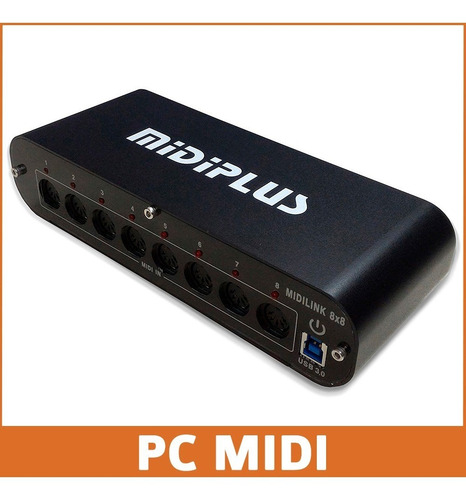 Imagen 5 de 8 de Interfaz Midi 8x8 Midiplus Usb 3.0 8 Entradas Midi